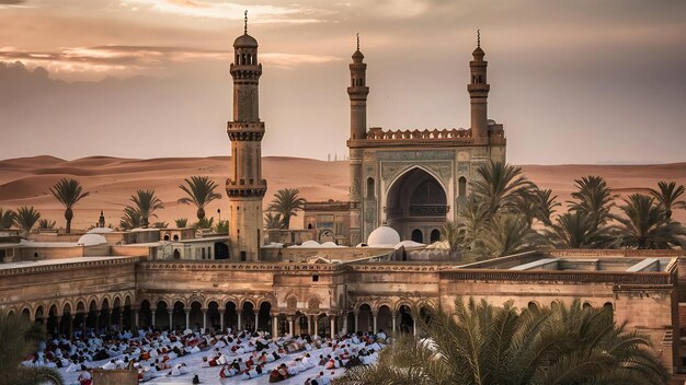 Photo la mosquée du prophète mahomet à médine