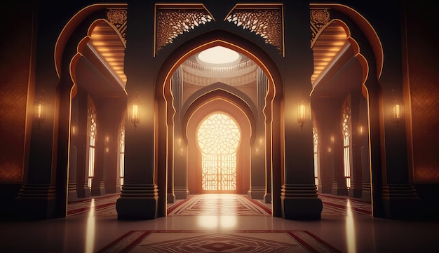 Mosquée islamique du Ramadan Intérieur de la cathédrale du Saint-Sépulcre Ramadan Kareem Generative AI