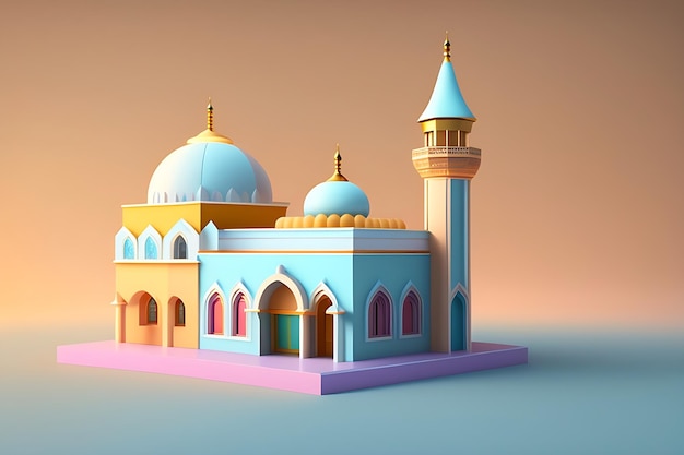 une mosquée jouet un rendu 3D art environnemental