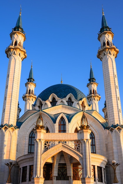 Mosquée Kul Sharif à Kazan Kremlin au coucher du soleil Tatarstan Russie