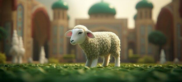 Mosquée des moutons eid mubarak Bannière de l'Aïd al Adha