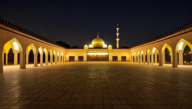 Mosquée de nuit avec fond