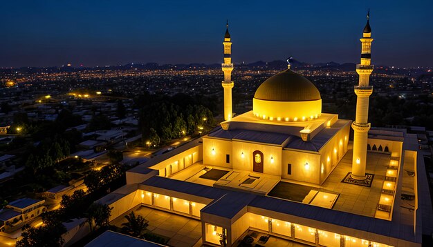 Mosquée de nuit avec fond