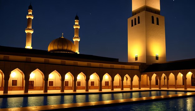 Mosquée de nuit avec fond