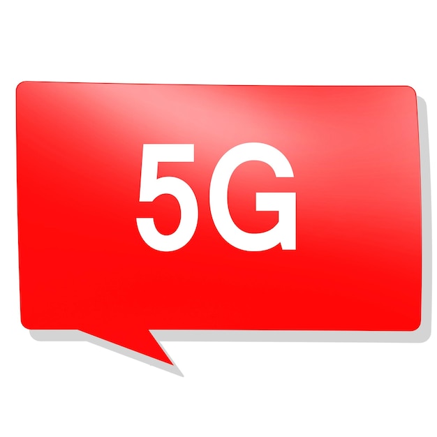 Mot 5G sur bulle rouge