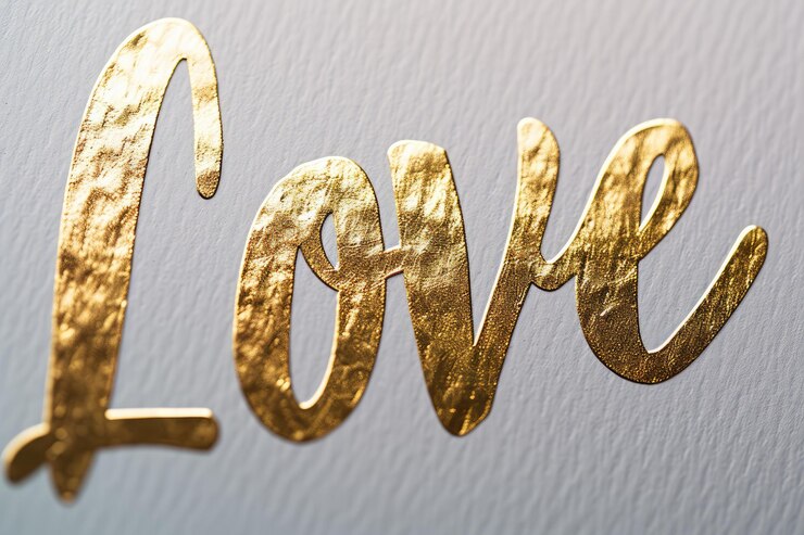 Photo le mot amour luxe dans chaque coup notre écriture calligraphique dorée apporte un air d'élégance idéal pour les cartes d'invitation et les imprimés le texte doré brillant ajoute une touche d'opulence