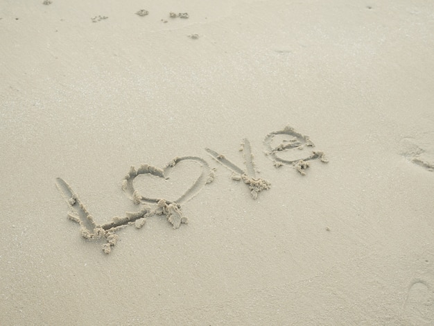 Photo mot d'amour sur la plage