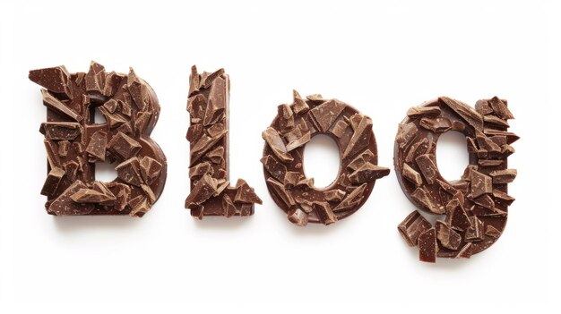 Le mot Blog créé dans la typographie au chocolat