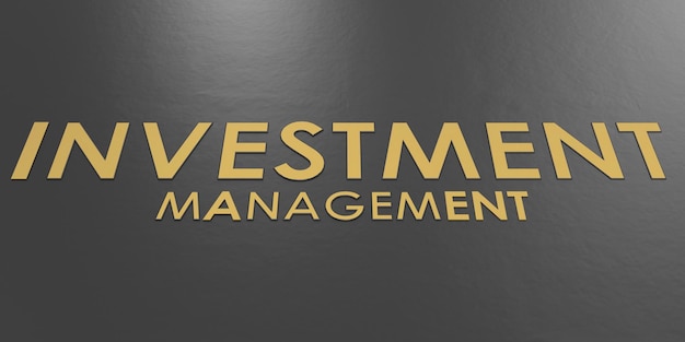 Mot de gestion des investissements d'or sur fond noir