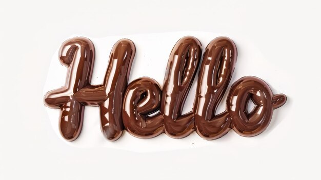 Photo le mot hello créé dans chocolate typography