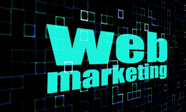 Mot de marketing Web sur fond numérique