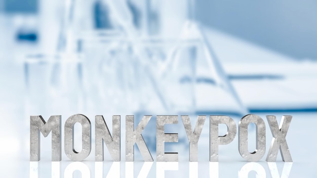 Le mot monkey pox pour sci ou concept d'éclosion rendu 3d