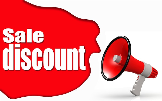 Mot de remise de vente avec mégaphone