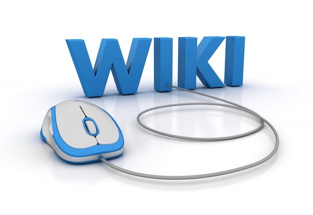 Le mot WIKI avec la souris d'ordinateur