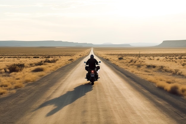 Motard sur la route IA générative