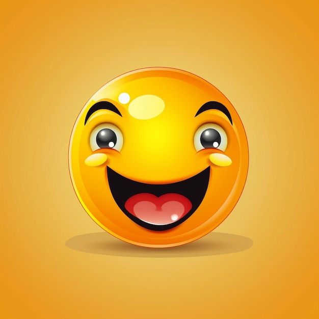 Émoticône jaune drôle Émoticône avec visage souriant Illustration vectorielle