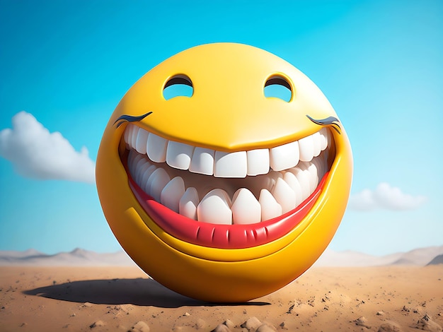 Émoticônes de bulle de dessin animé jaune rond 3D pour les médias sociaux emoji générés par ai