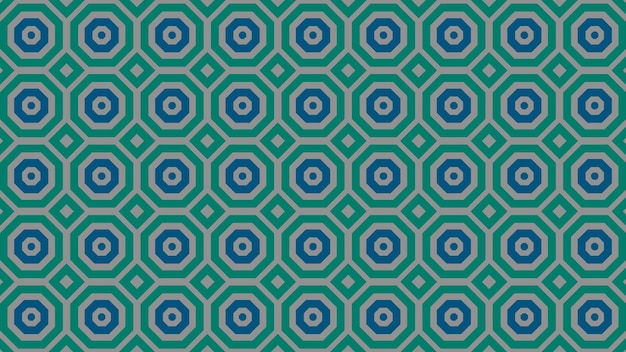 Un motif abstrait bleu et vert avec un cercle et un cercle au centre.