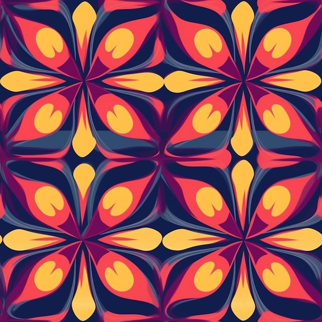 Un motif abstrait coloré avec une fleur au milieu