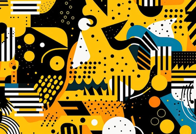 un motif abstrait avec des formes géométriques colorées dans le style des illustrations pop art