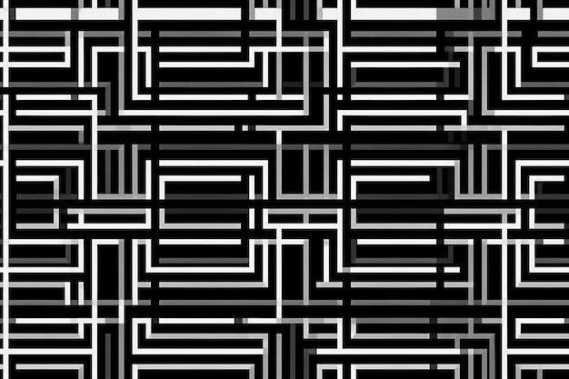 Motif abstrait noir et blanc avec des lignes diagonales IA générative