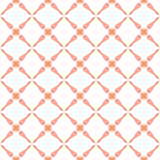 Motif aquarelle chevron. Design d'été boho chic authentique orange. Impression séduisante prête pour le textile, tissu de maillot de bain, papier peint, emballage. Bordure aquarelle chevron géométrique vert.