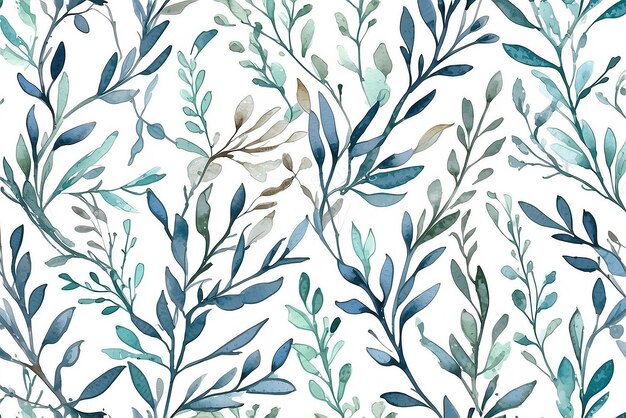 Motif d'aquarelle dessiné à la main avec des branches Texture douce et délicate sans couture