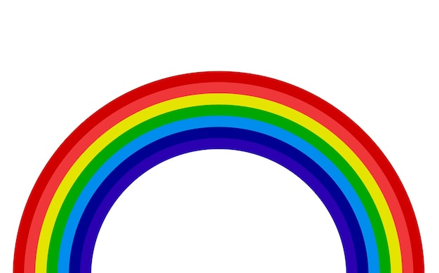 Le motif de l'arc-en-ciel sur fond blanc