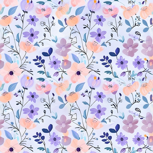 motif d'arrière-plan floral de printemps en aquarelle