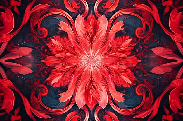 Un motif artistique rouge captivant Une élégance vibrante