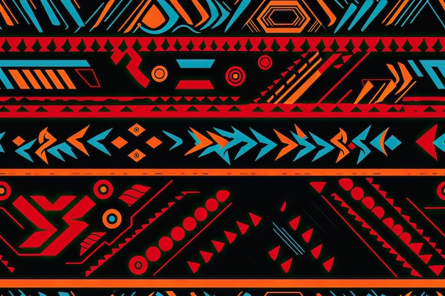motif azteque sans couture répétant des dessins tribaux géométrique papier peint traditionnel continu