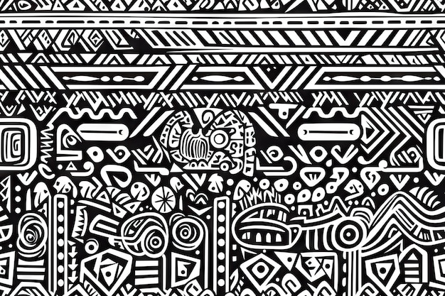 motif azteque sans couture répétant des dessins tribaux géométrique papier peint traditionnel continu