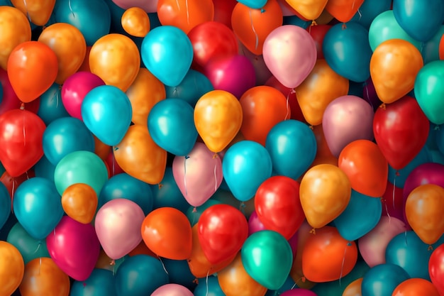 le motif avec des ballons de fête multicolores brillants est parfait pour une fête d'enfants