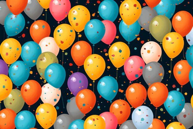 le motif avec des ballons de fête multicolores brillants est parfait pour une fête d'enfants