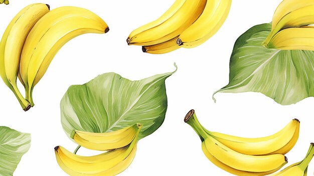 Motif banane aquarelle