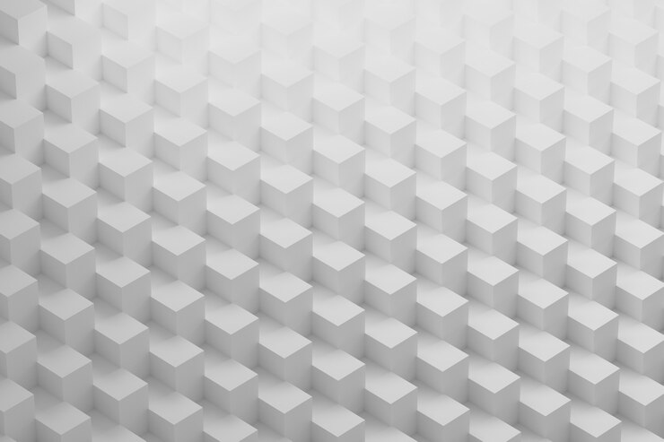 Photo motif blanc avec arrangement géométrique de cubes