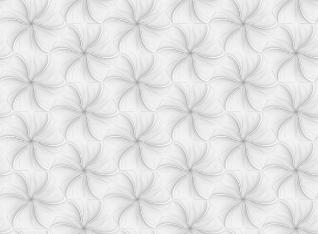 Motif Blanc En Trois Dimensions Avec Des Fleurs à Six Pointes