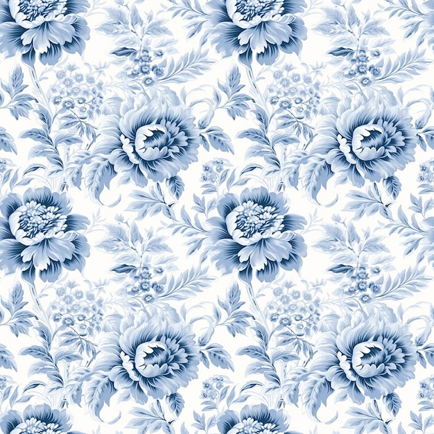 Motif bleu floral français vintage