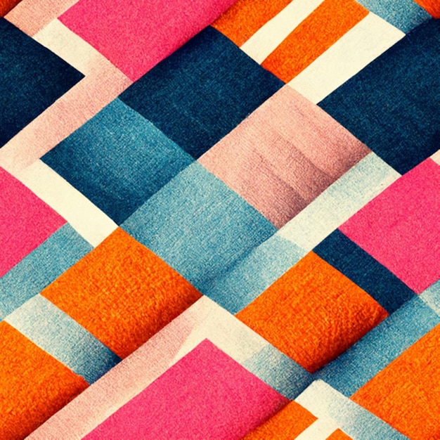 Motif bleu, orange et rose