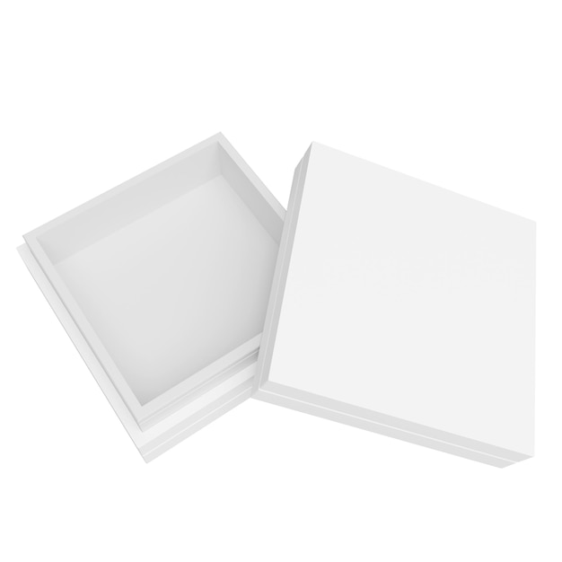 Le motif de boîte blanche rectangulaire est beau et propre isolé sur fond blanc