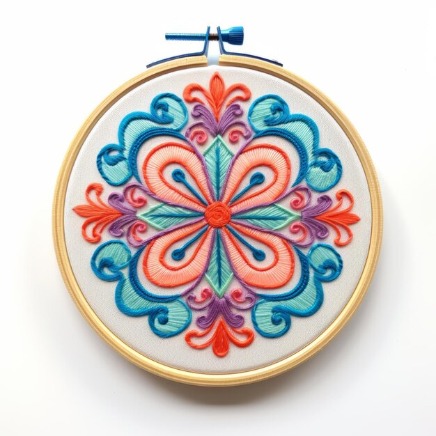 Motif de broderie Yoyo sur fond blanc