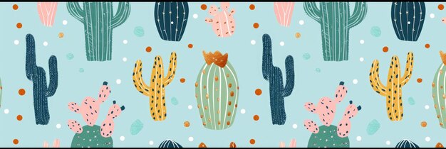 motif de cactus sans couture fond de caktus mignons