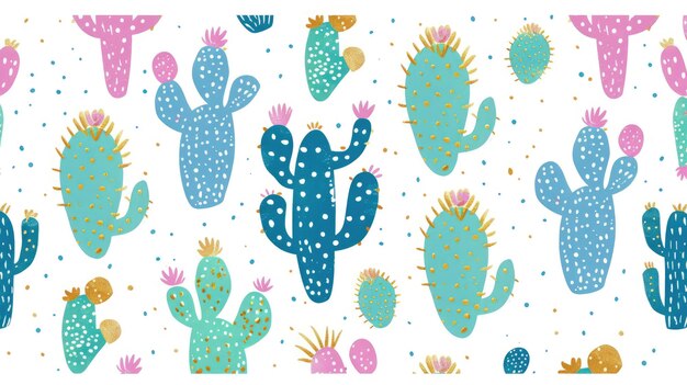 motif de cactus sans couture fond de caktus mignons