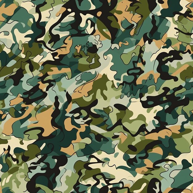 Un motif de camouflage vert et marron