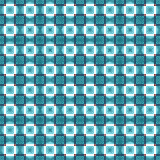 Un motif à carreaux bleu et blanc avec des carrés.