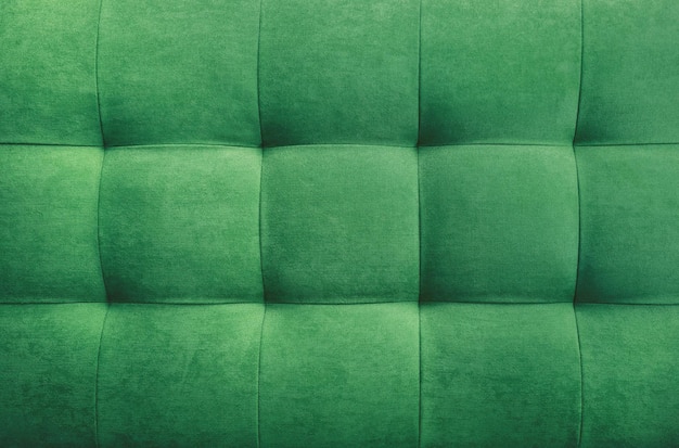 Motif à carreaux classique de fond en cuir suédé vert pour tête de lit murale de meubles