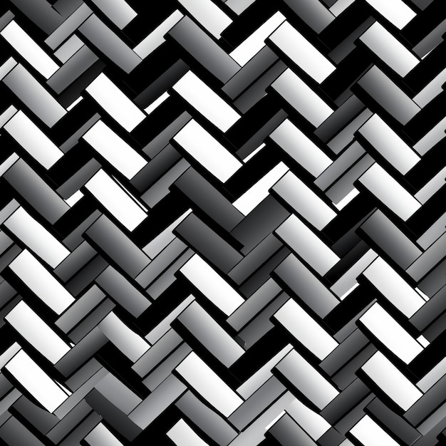 Motif de carreaux de marbre à chevrons noir et blanc avec torsion inspirée du manga