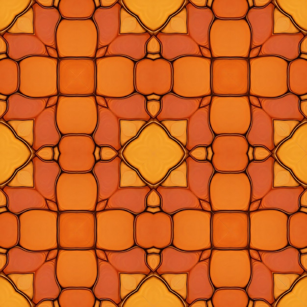 Motif carrelé sans couture avec un design symétrique dans des tons orange