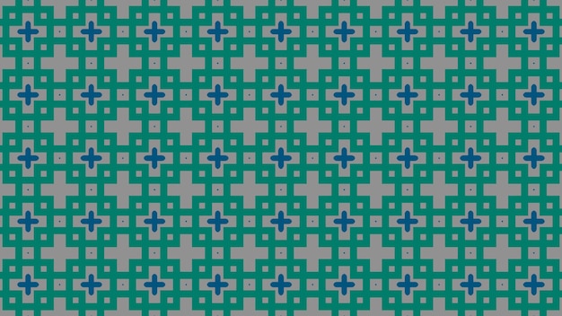 Un motif de carrés bleus et verts sur fond gris.