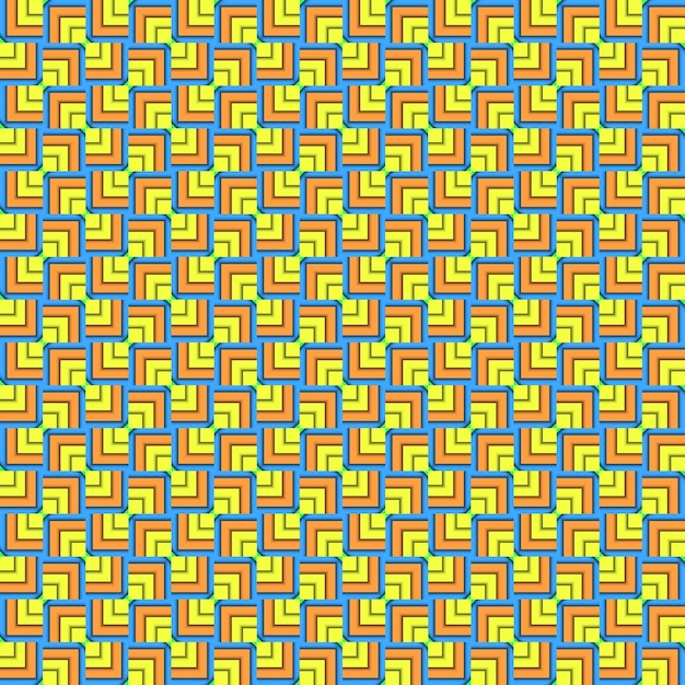 Photo un motif de carrés jaunes et bleus avec un carré jaune au milieu.